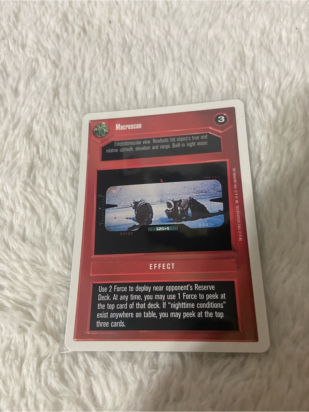 Star Wars Customizable Card Game 'Macroscan' Effect Card - Red/Black
